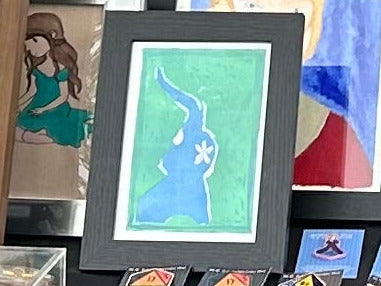 Unframed Original 5x7 Inch Abstract Elephant Block Prints