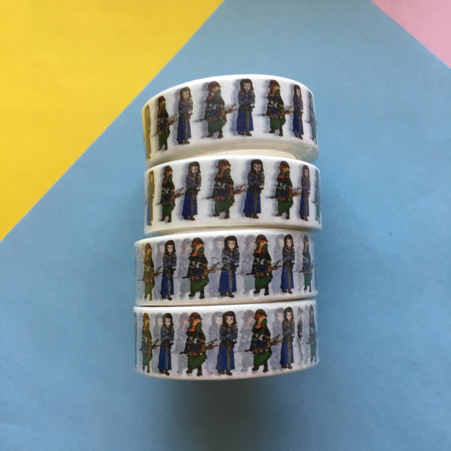 Blue Stripes Archer And Warrior Fantasy Washi Tape