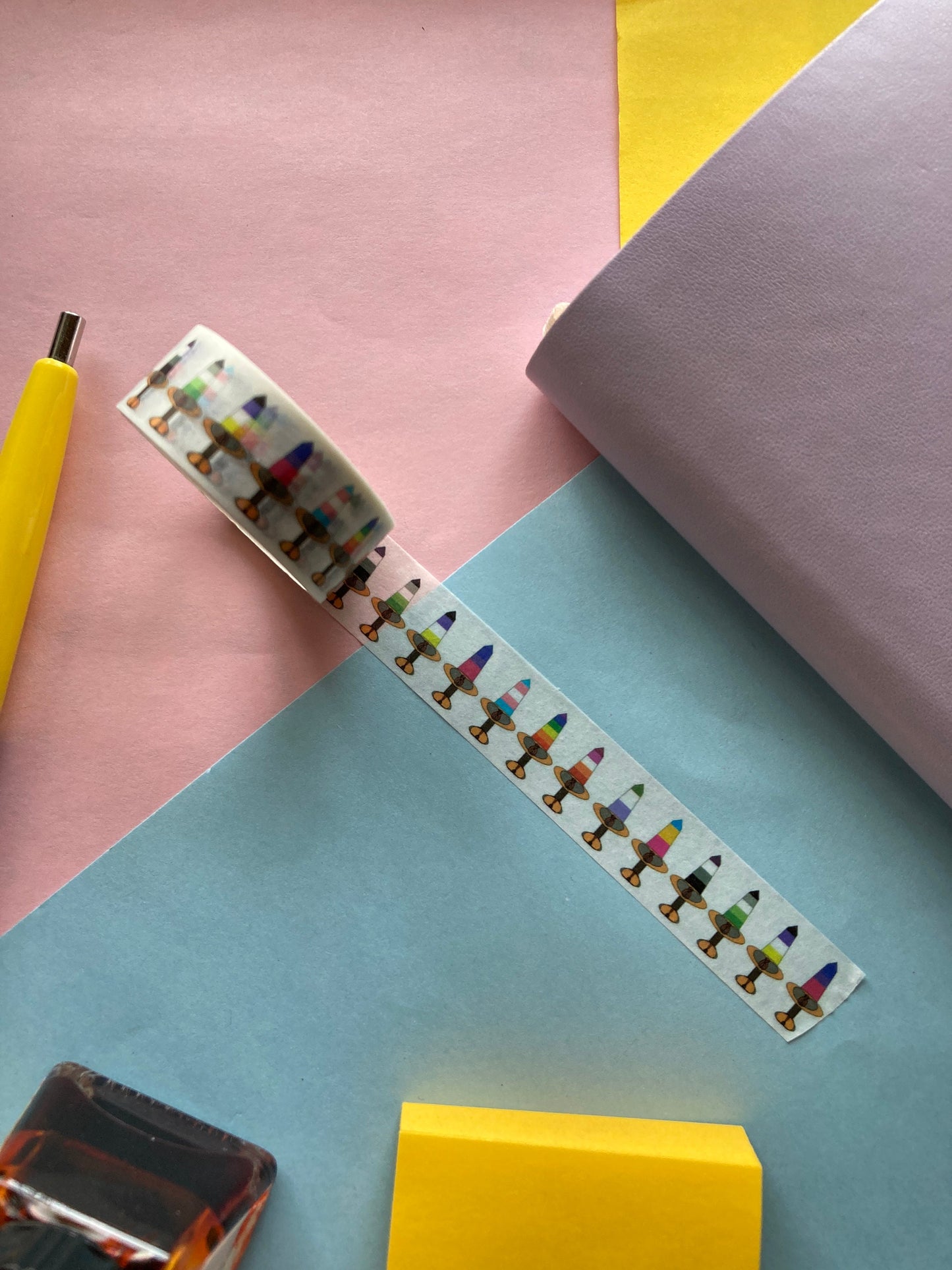 Pride Flag Rainbow Sword Pattern Washi Tape