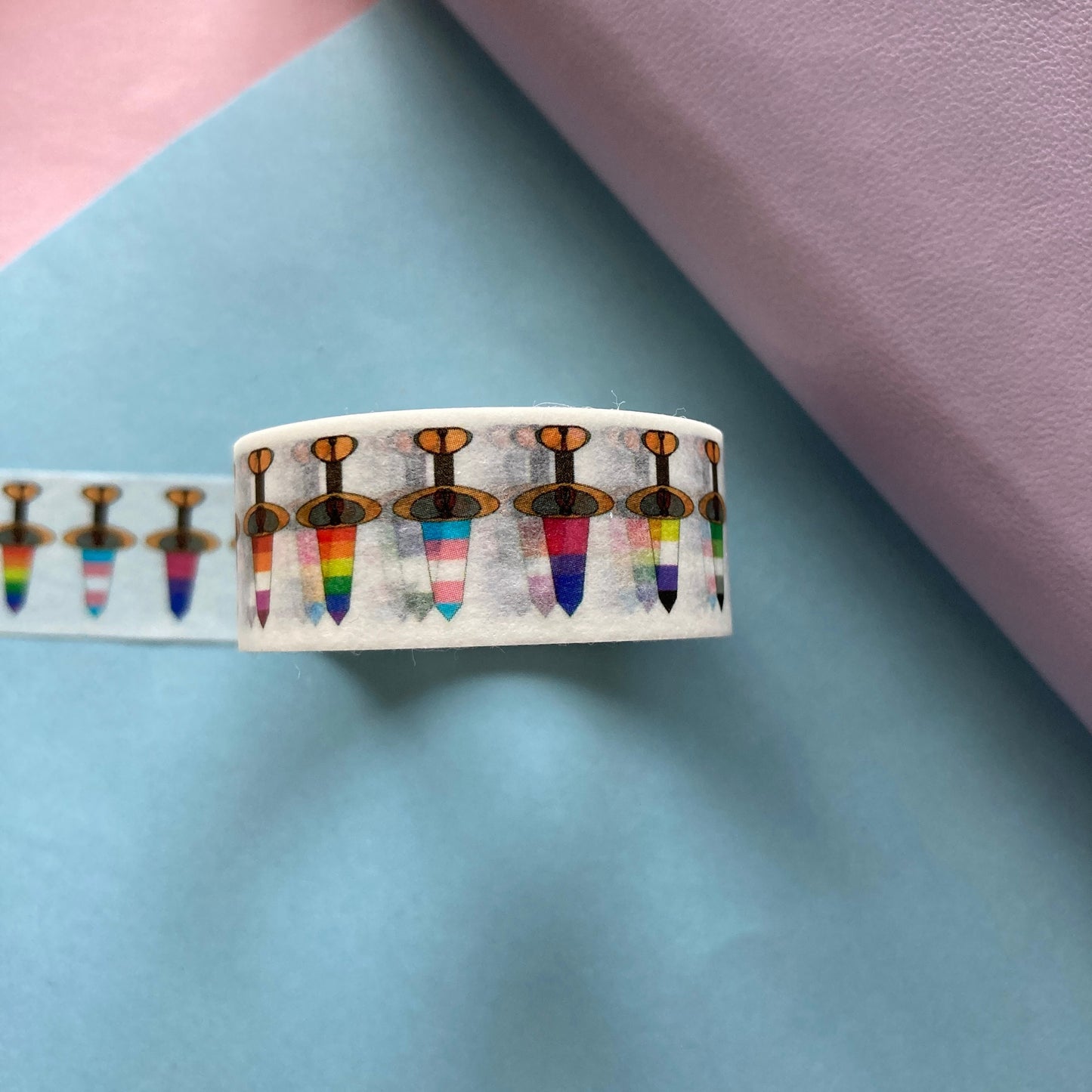 Pride Flag Rainbow Sword Pattern Washi Tape