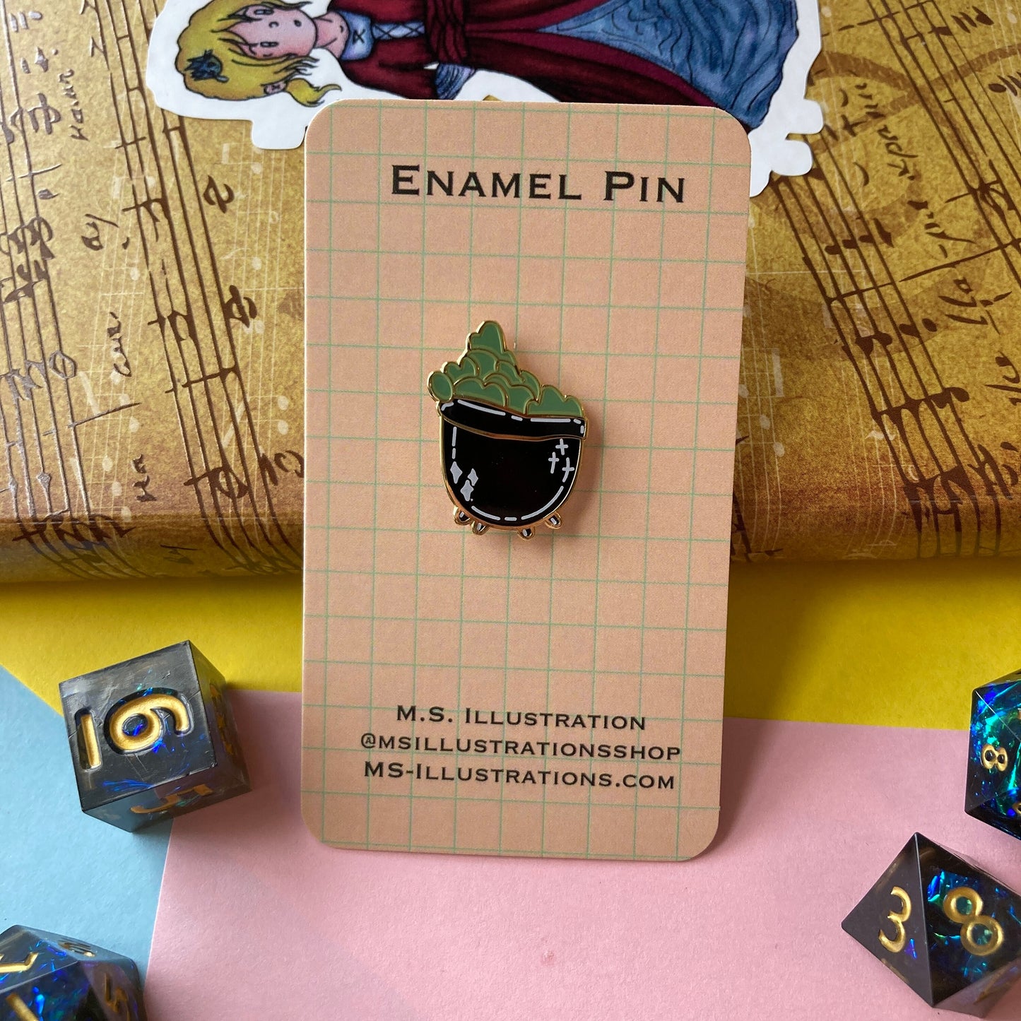 Bubbling Cauldron 0.75 Inch Mini Hard Enamel Pin