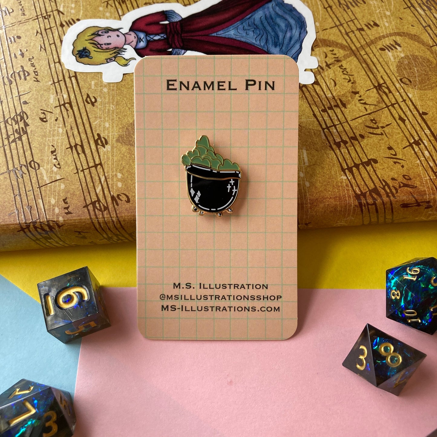 Bubbling Cauldron 0.75 Inch Mini Hard Enamel Pin