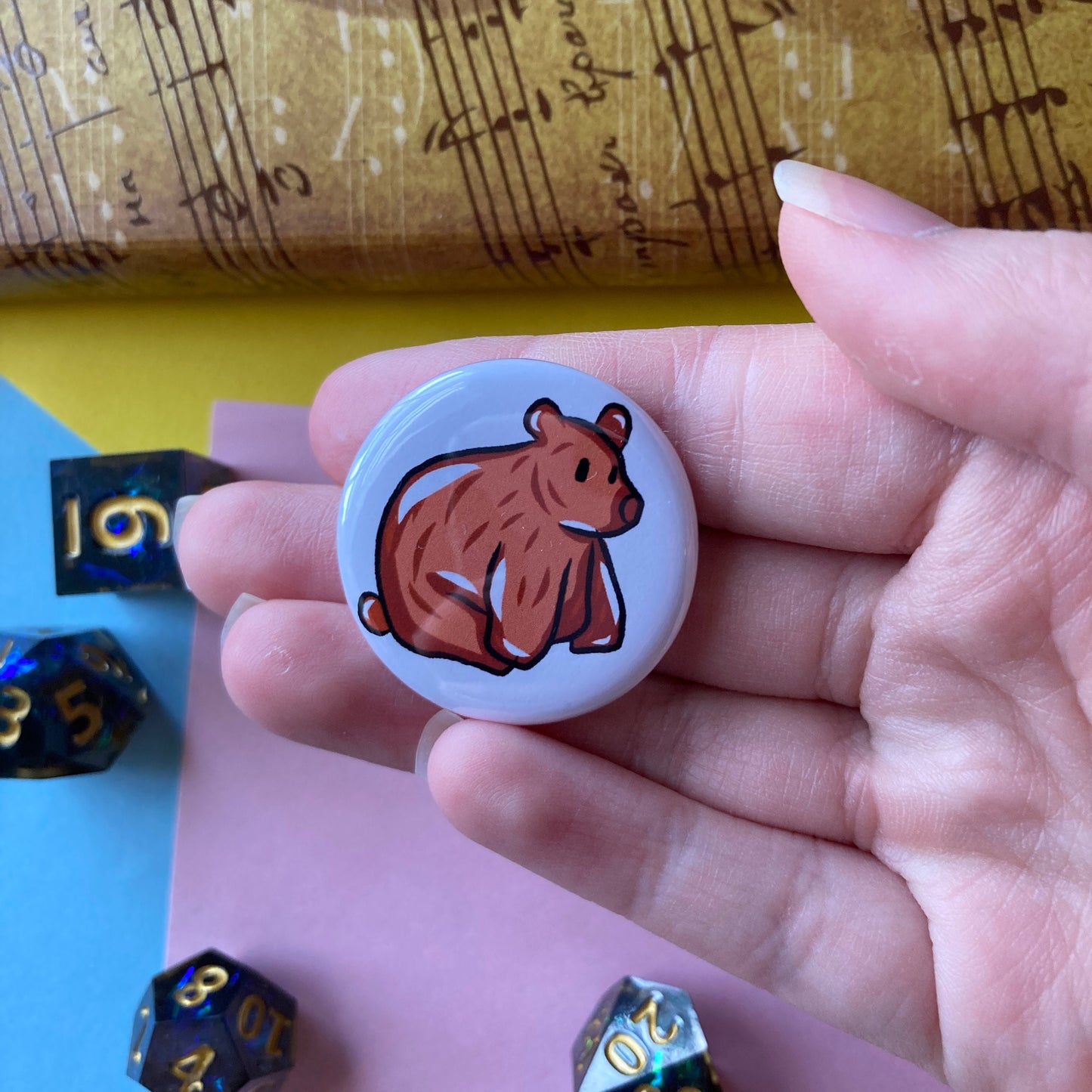 Bear 1.25 Inch Pin Back Button