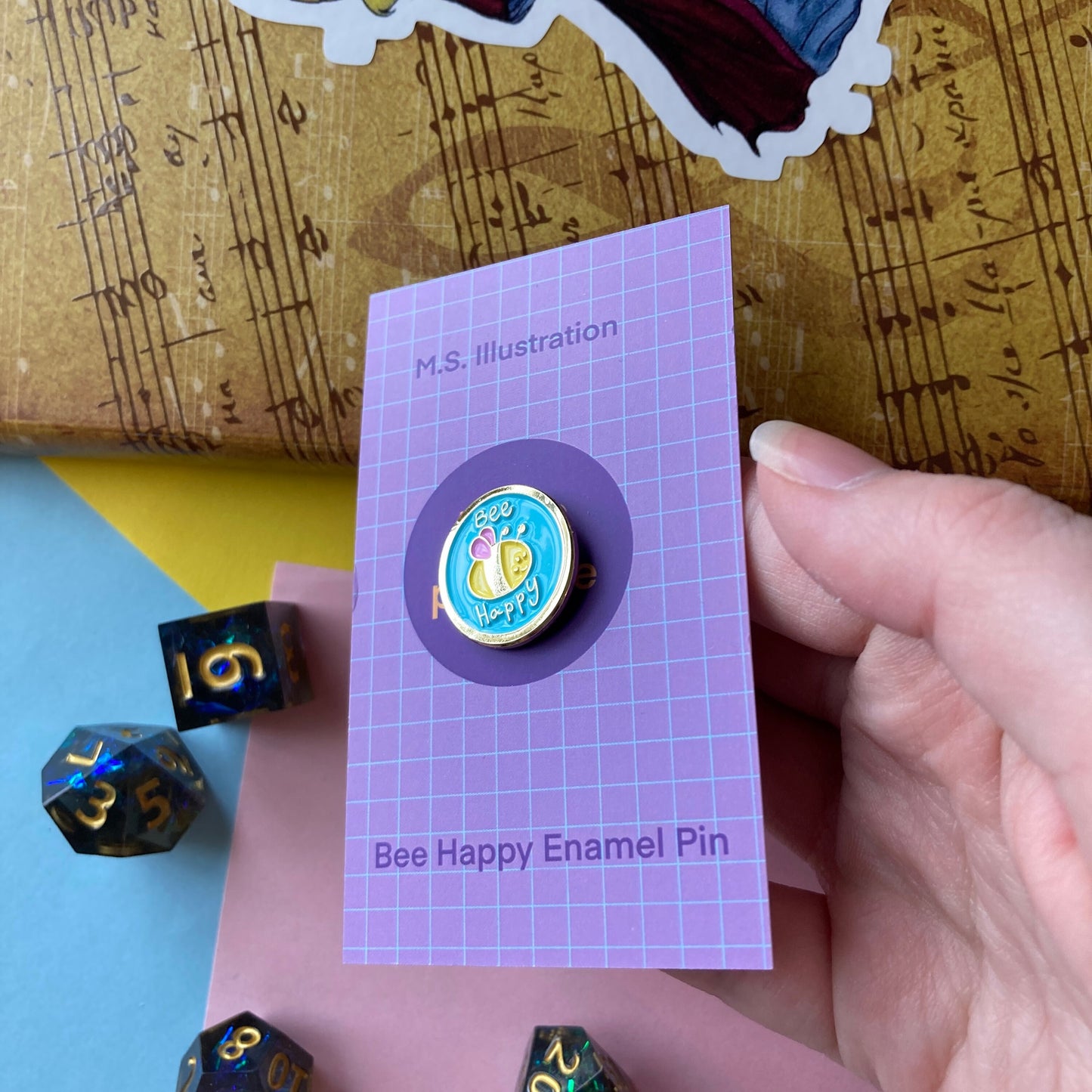 Bee Happy 0.75 Inch Bee Soft Enamel Pin