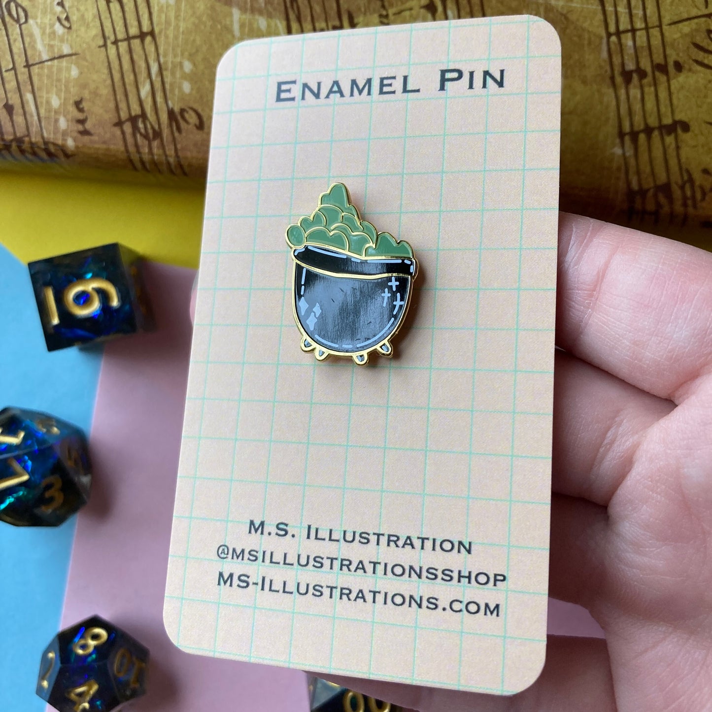 Bubbling Cauldron 0.75 Inch Mini Hard Enamel Pin