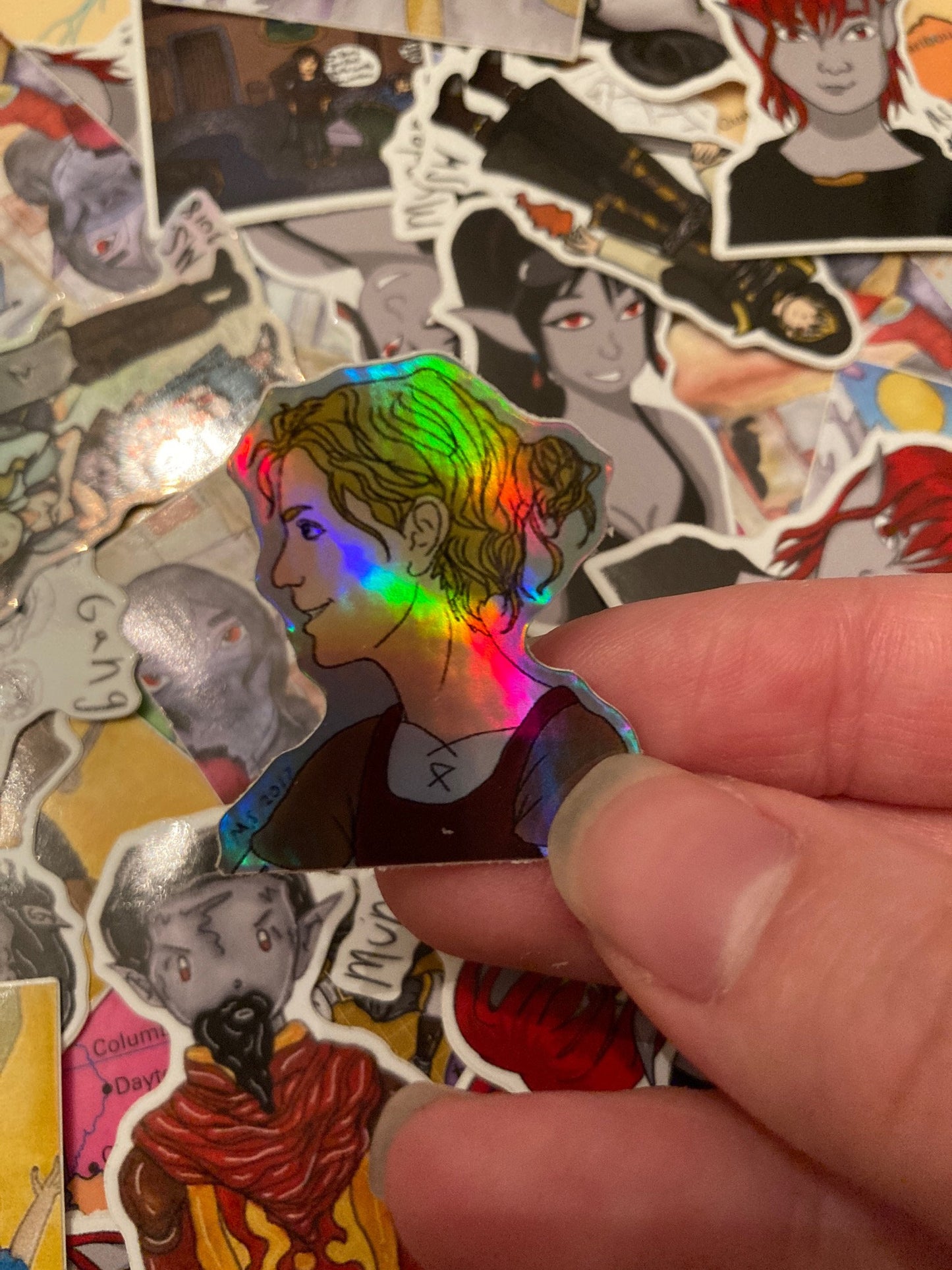 Breton Mage Mini Holographic Sticker For Gamer