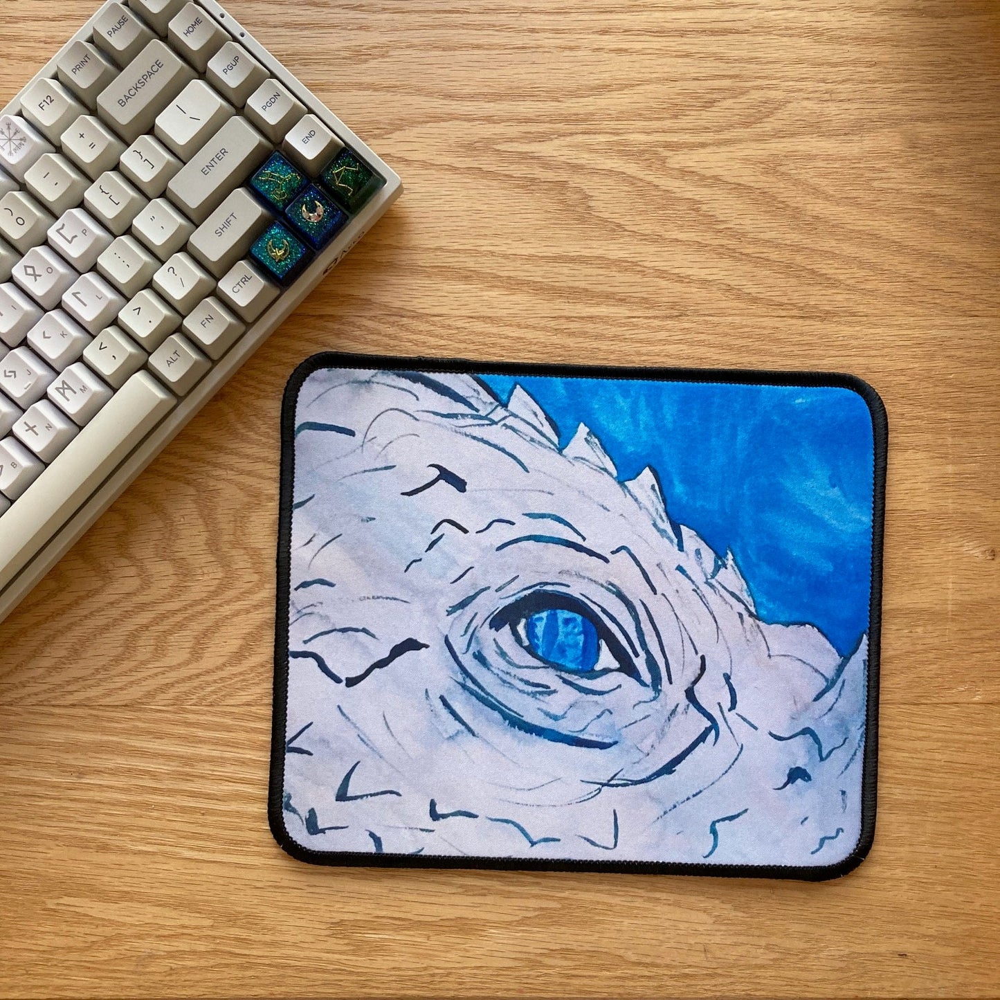 Blue And Grey Dragon Fantasy 9x7 Inch Gaming Mouse Pad