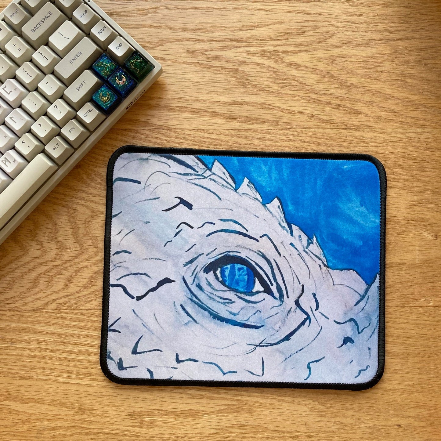 Blue And Grey Dragon Fantasy 9x7 Inch Gaming Mouse Pad