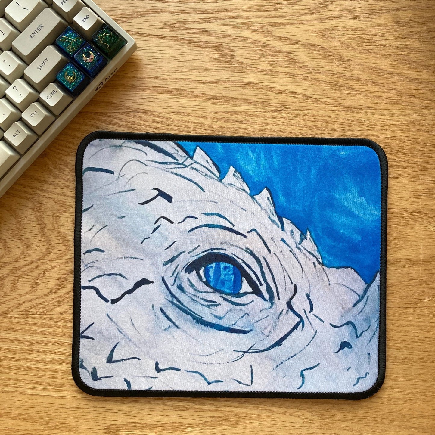 Blue And Grey Dragon Fantasy 9x7 Inch Gaming Mouse Pad