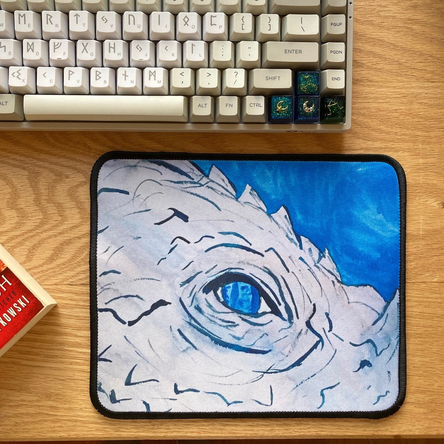 Blue And Grey Dragon Fantasy 9x7 Inch Gaming Mouse Pad