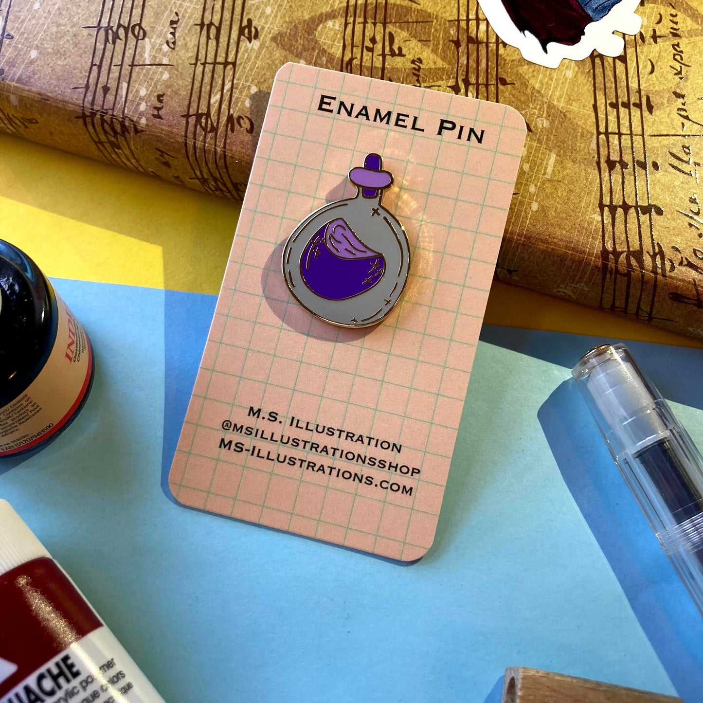 Purple Potion 1.5 Inch Hard Enamel Pin