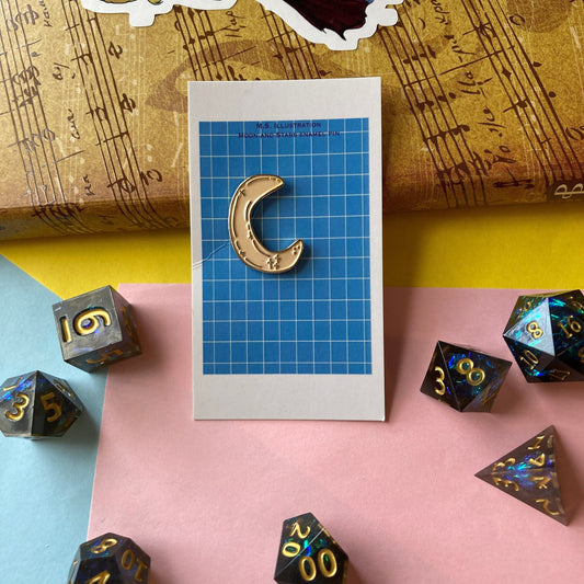 Yellow Crescent Moon Soft Enamel Pin Badge (CLEARANCE)