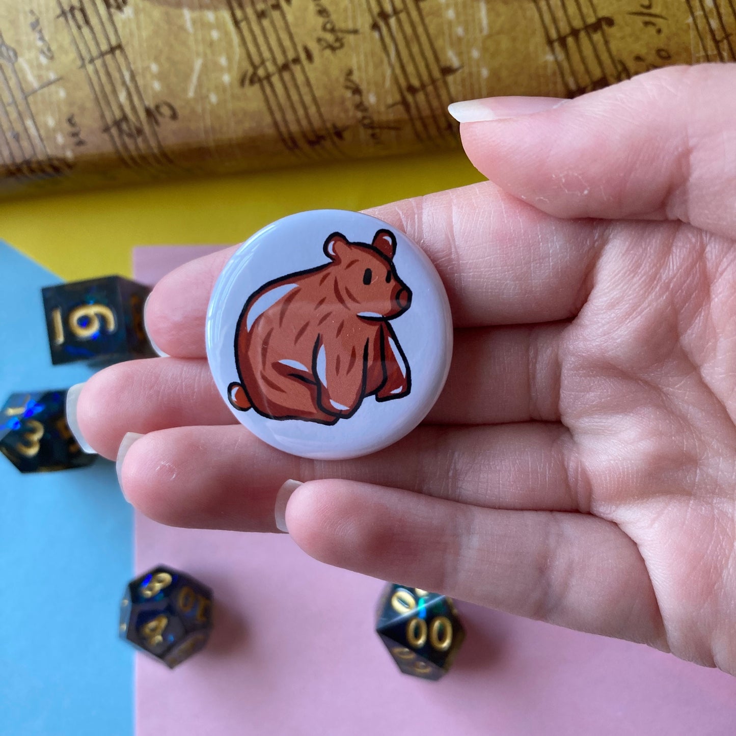 Bear 1.25 Inch Pin Back Button