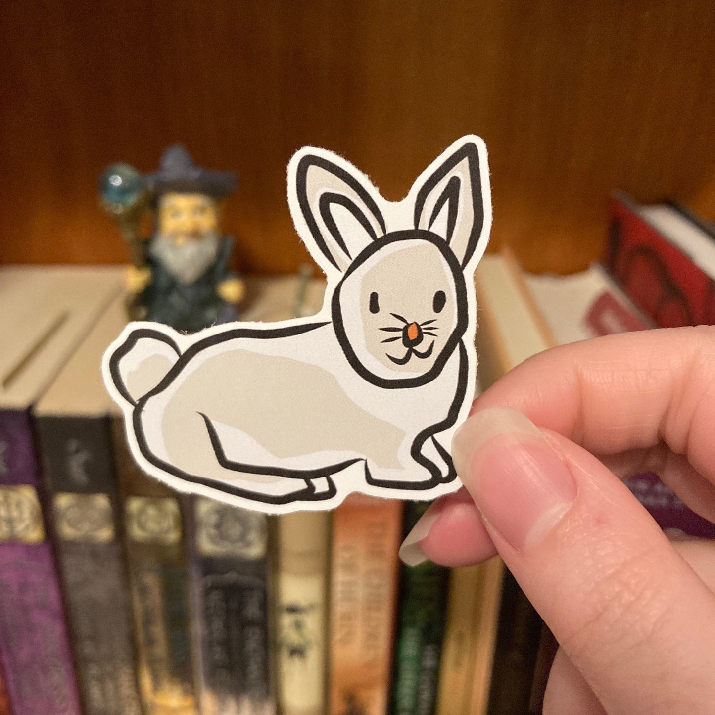 White Bunny Vinyl Sticker