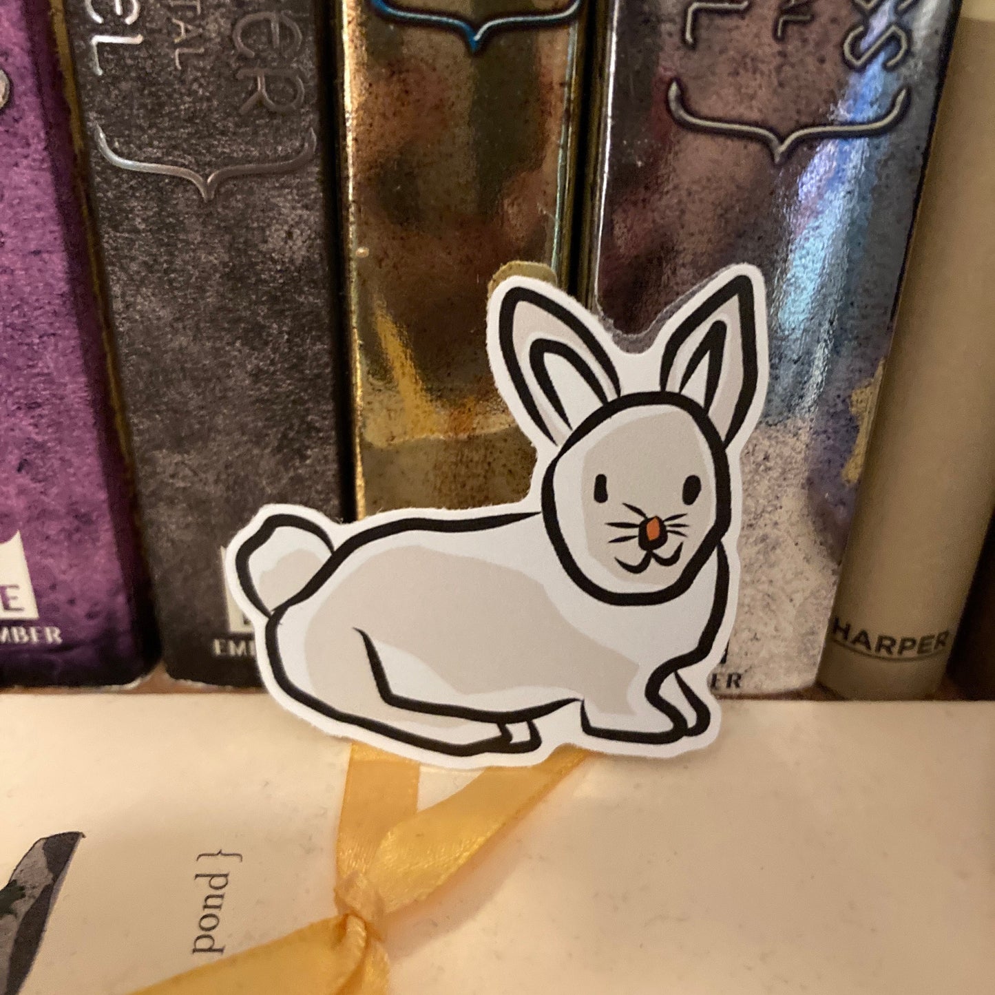 White Bunny Vinyl Sticker