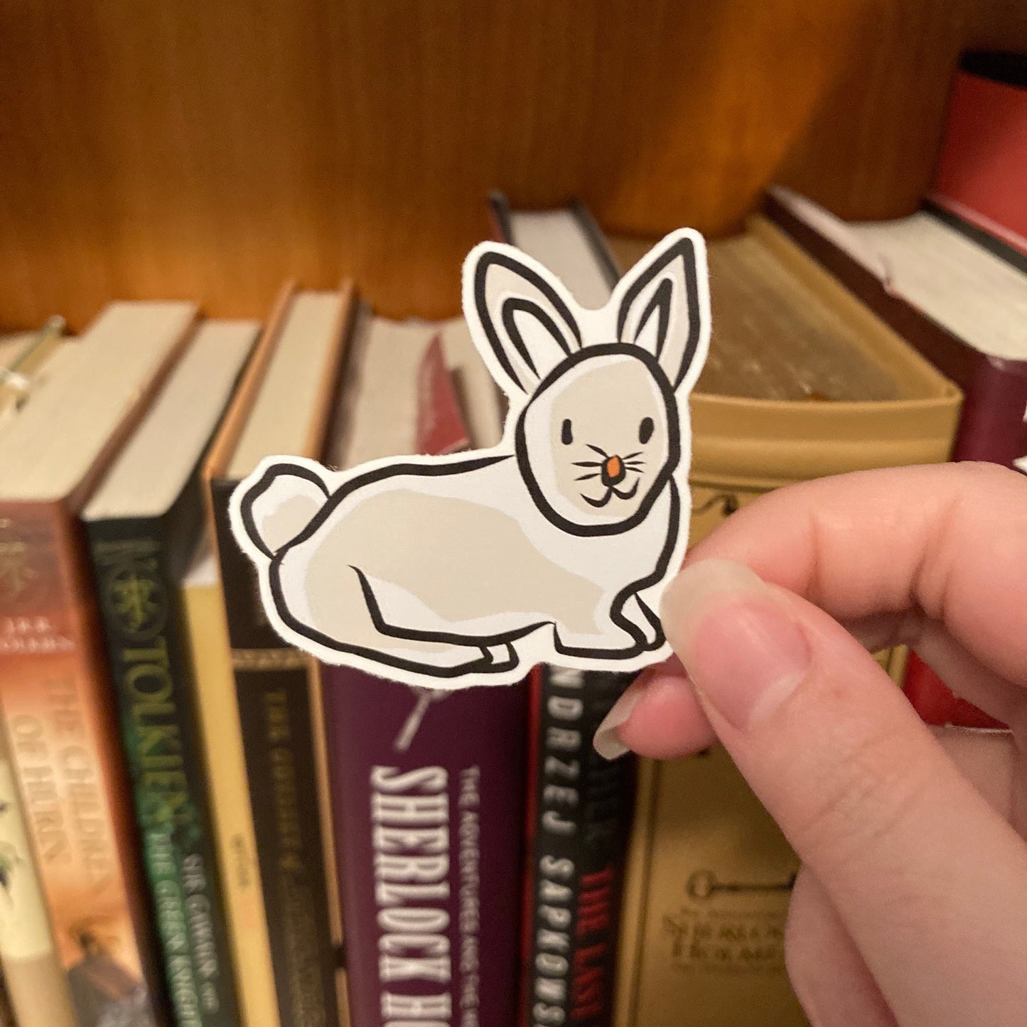 White Bunny Vinyl Sticker