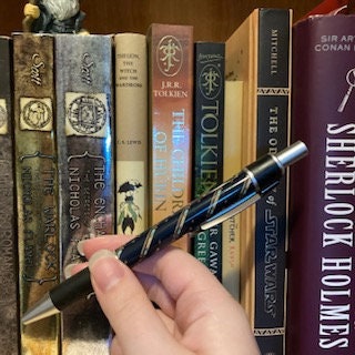 Medieval Scroll Pattern Black Ink Ballpoint Pen PREORDER
