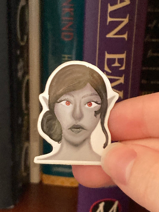 Dark Elf Portrait Mini Waterproof Vinyl Sticker